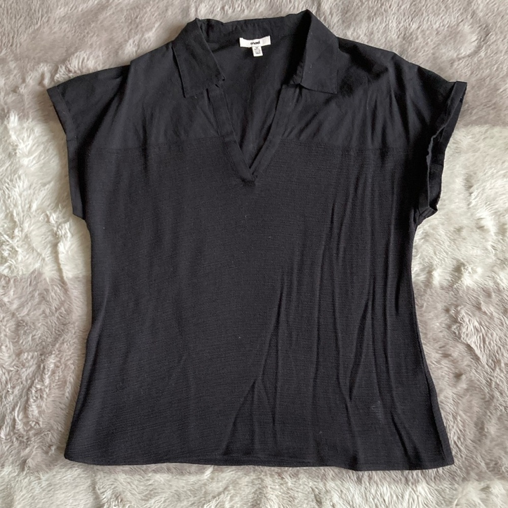 NWOT—Mavi Collared Cap-sleeve Blouse